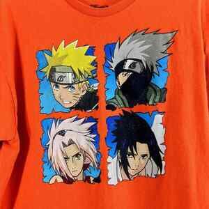2002 Naruto Shippuden T Shirt Adult Large Graphic Ripple Junction Orange Vintage